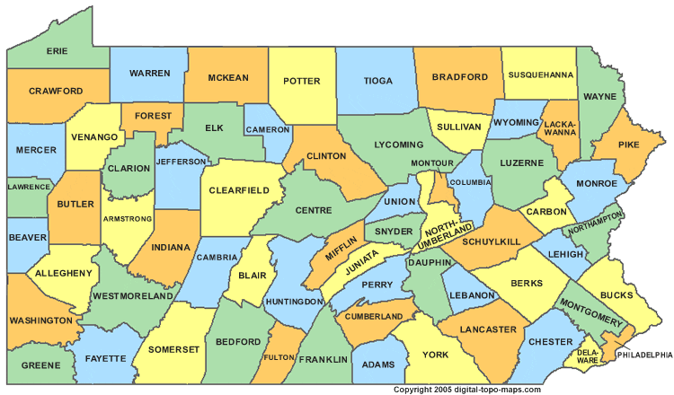 eastern pa map with cities