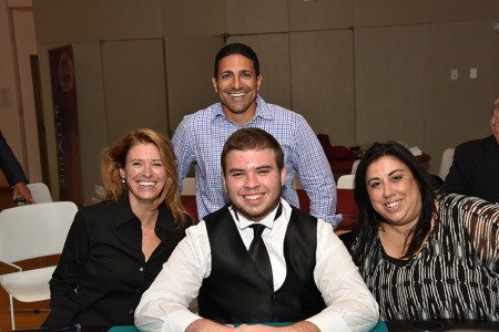 Winners from left to right: Aileen Broner, Ramy Saad (standing), and Donna Dicrescento with the night’s final dealer.