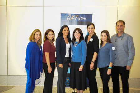 Sara Rothschild with the staff of Sylvester Cancer Center.