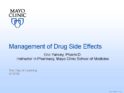 Management of Drug Side Effects