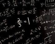 Equations on blackboard