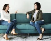 GIST Peers talking on couch