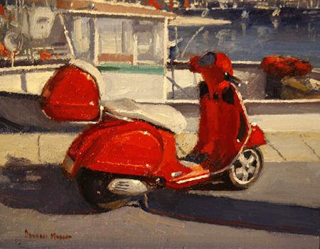 Harbor Red Painting by Douglas Morgan
