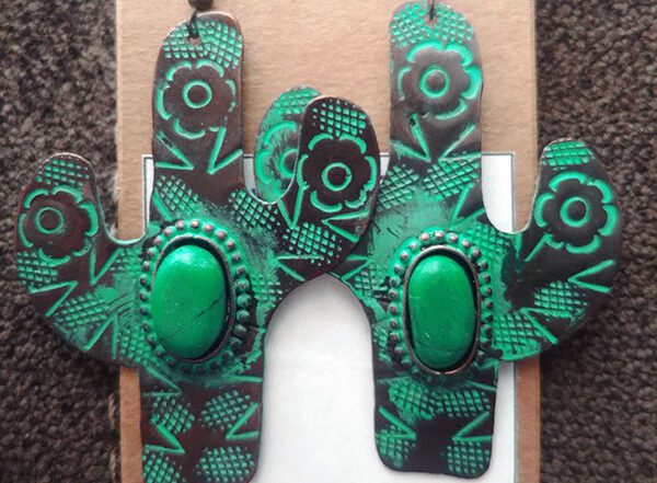 Christine Gonzales green earrings