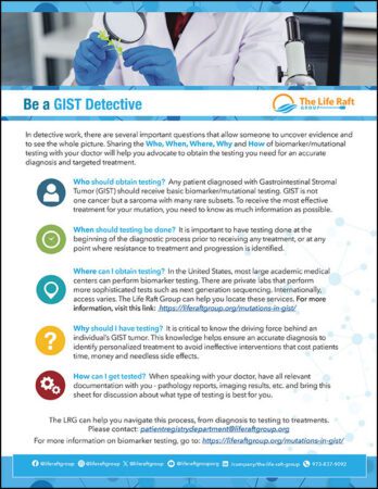 Mutational Testing - Be a GIST Detective flyer
