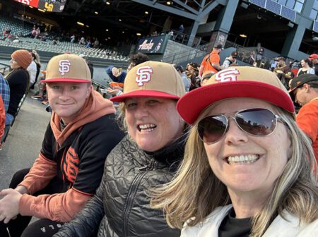 Megan O'connor and fam at giants game
