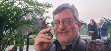 Matt Lurin selfie holding cigar 